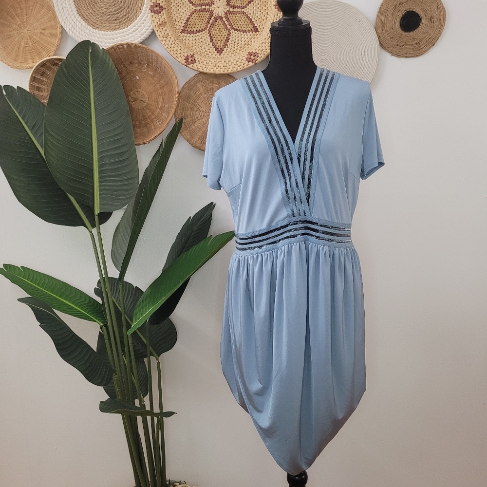 asymmetrical blue dress- 1xl